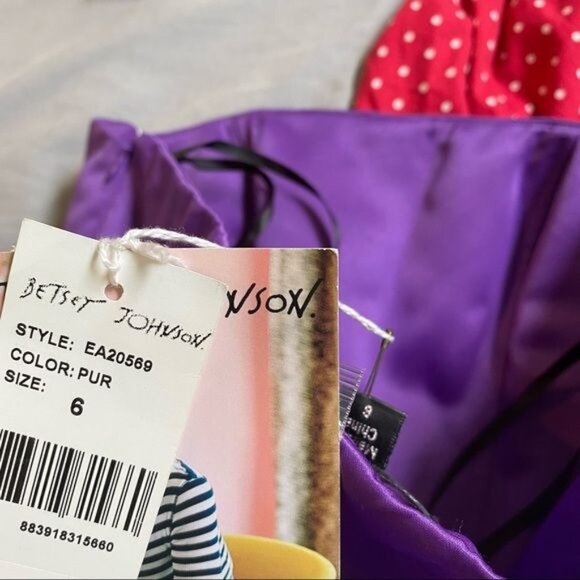 Betsey Johnson Evening Dutchess Purple Rose Dress - Picture 13 of 16